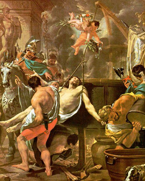 Brun, Charles Le The Martyrdom of St. John the Evangelist at the Porta Latina china oil painting image